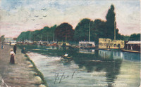House Boats At Oxford 1904 To Harry Piper 40 Portland Road Hove Sussex In 1904