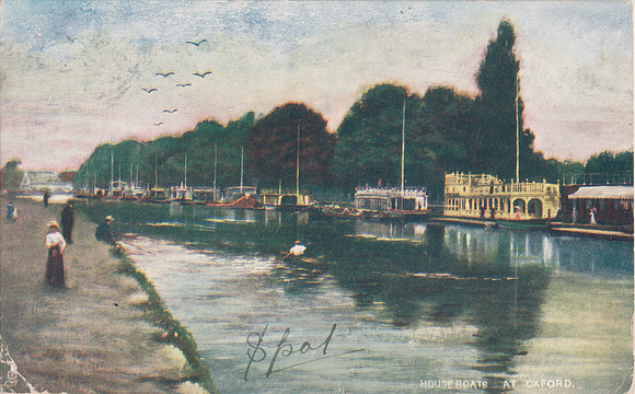 House Boats At Oxford 1904 To Harry Piper 40 Portland Road Hove Sussex In 1904