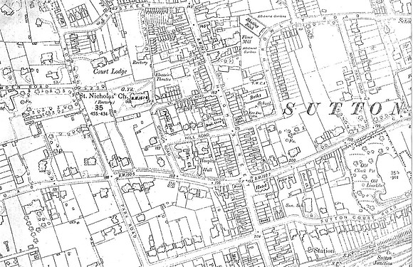 Sutton 1913 Map High Street Area