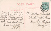 Postcard To Arthur Shentall Whittington Moore Near Chesterfield Derbyshire 1903