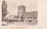 Postcard Of St Mary's Church Winkfield To Arthur Shentall Whittington Moore 1903