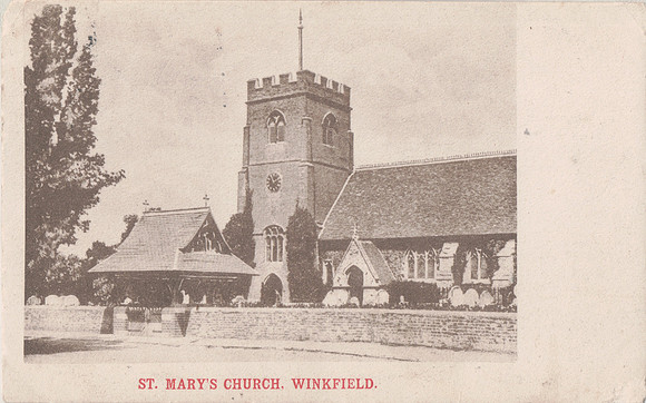 Postcard Of St Mary's Church Winkfield To Arthur Shentall Whittington Moore 1903