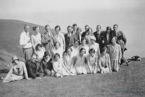 A Group Of People On A Day Out At The Coast 1930s