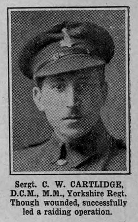 Cartlidge C W Sergt 29491 DCM MM 13th Yorkshire Regiment