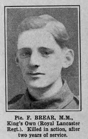 Brear F Pte MM Kings Own Royal Lancaster Regiment