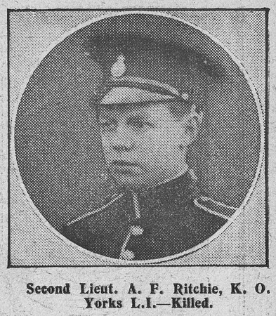 Ritchie A F 2nd Lt Kings Own Yorkshire Light Infantry The Graphic 5th Sep 1914