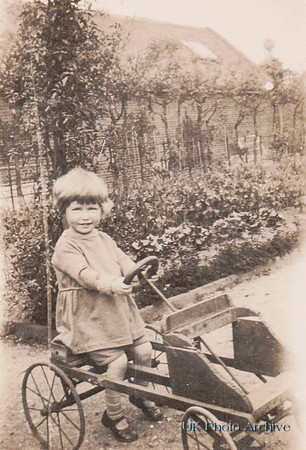Little Girl In Home Made Go Kart