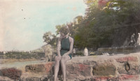 Gladys Punter With Her Dog Pip Seaview Isle Of Wight 1936