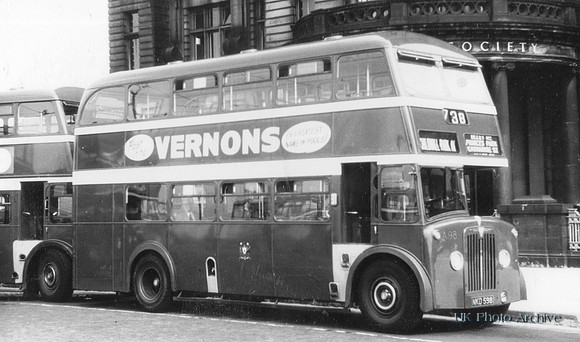 Liverpool Corporation Bus AEC Regent Double Decker A98 Registration No NKD 598
