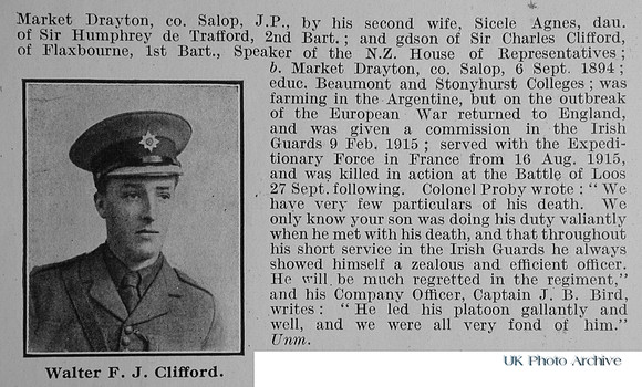 Clifford W F J 2nd Lt 2nd Irish Guards Obit Part 2