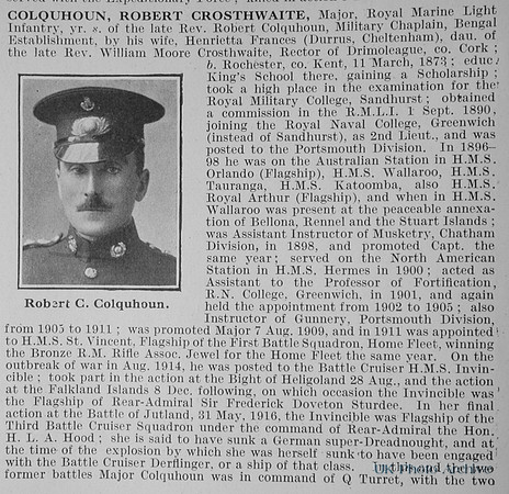 Colquhoun R C Major Royal Marine Light Infantry Obit Part 1
