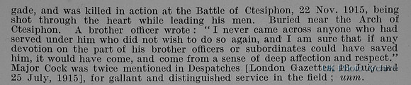 Cock H C L Major Royal Garrison Artillry Obit Part 2