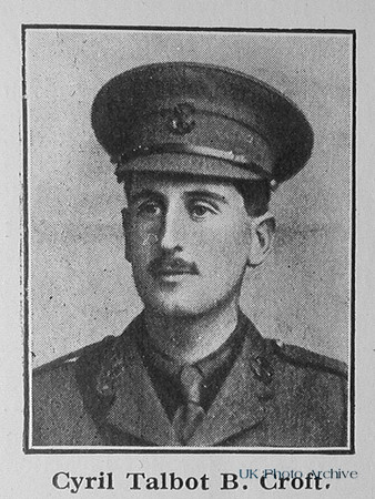 Croft C T B 2nd Lt 8th Somerset Light Infantry Obit