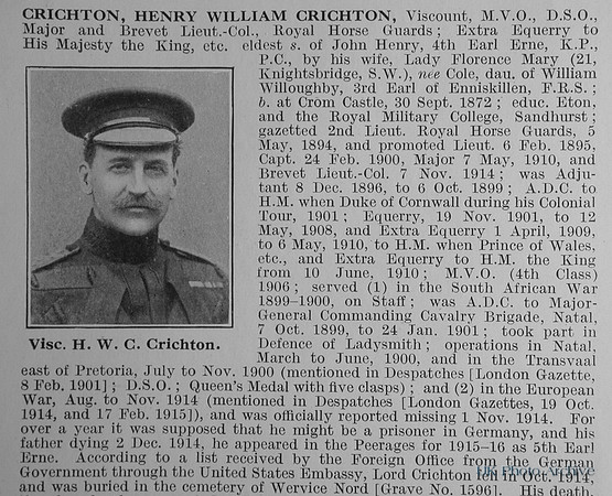 Crichton H W C Major And Brevet Lt Col Royal Horse Guards Obit Part 1