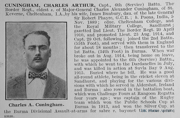 Cuningham C A Captain 6th Border Regiment Obit
