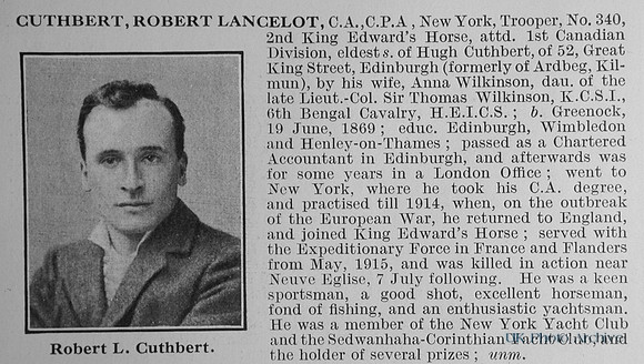 Cuthbert R L Tpr 340 2nd King Edwards Horse Obit