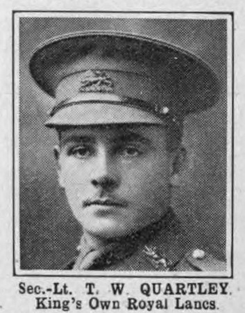 Quartley T W 2nd Lt Kings Own Royal Lancs Regiment
