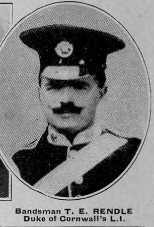 Rendle T E Bandsman VC Duke Of Cornwalls Light Infantry