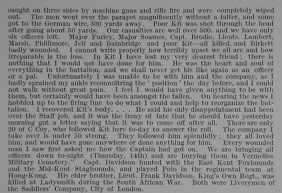 Davidson C E G Captain 2nd Attd 6th East Kent Regiment Obit Part 2