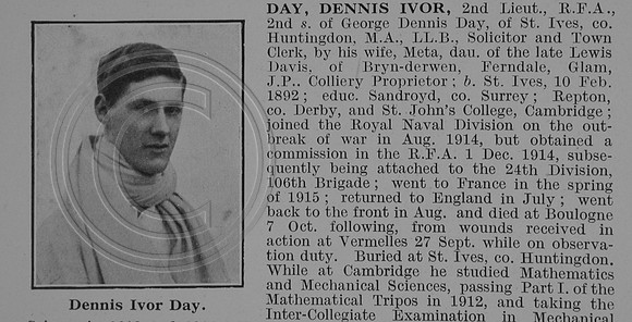 Day D I 2nd Lt Royal Field Artillery Obit Part 1