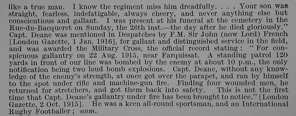 Deane E C Captain MC Royal Army Medical Corps Obit Part 2