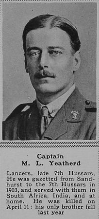 Yeatherd M L Captain 12th Lancers The Sphere 26th May 1917