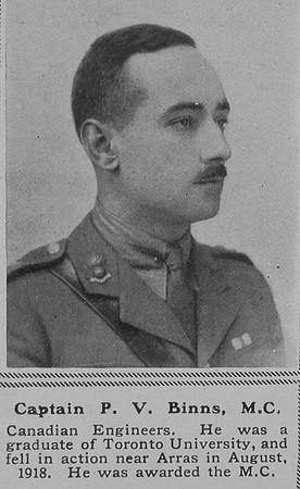 Binns P V Captain MC Canadian Engineers The Sphere 28th Dec 1918