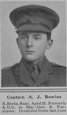 Bowles A J Captain 2nd Royal Berkshire Regiment The Sphere 24th June 1916