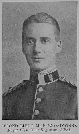 Broadwood M F 2nd Lt 1st Royal West Kent Regiment