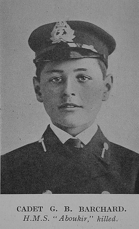 Barchard G B Cadet HMS Aboukir Royal Navy