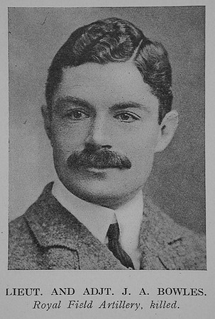 Bowles J A Lt Royal Field Artillery