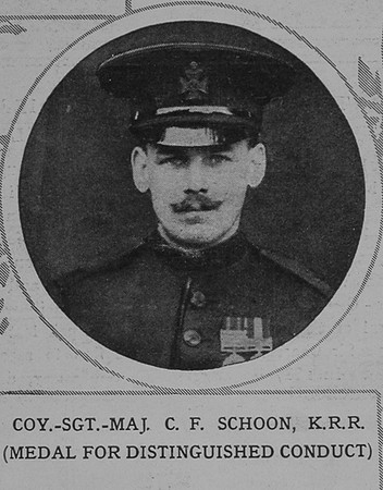 Schoon C F CSM DCM Kings Royal Rifle Corps The Illustrated London News 31st Oct 1914