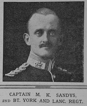Sandys M K Captain 2nd York Lancs Regiment The Illustrated London News 12th Dec 1914