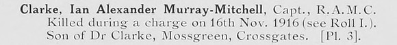 Clarke I A M-M Captain Royal Army Medical Corps Photo Available Plate 3