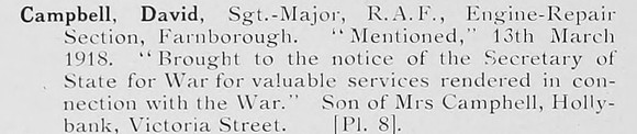 Campbell D Sergt Maj Royal Air Force Photo Available Plate 8