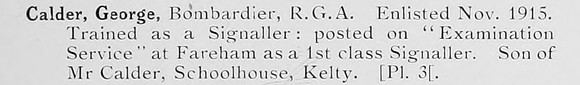 Calder G Bmdr Royal Garrison Artillery 3