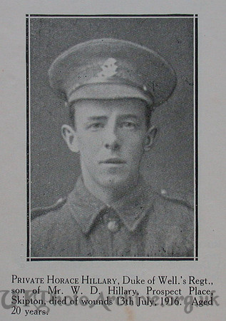 Hillary H Pte 9th West Riding Regt Craven Roll Of Honour