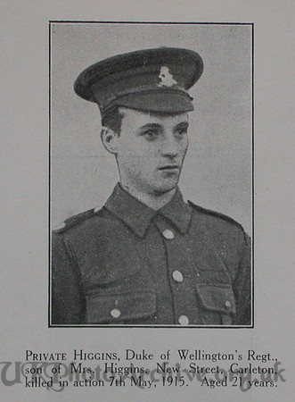 Higgins S Pte 2nd West Riding Regt Craven Roll Of Honour
