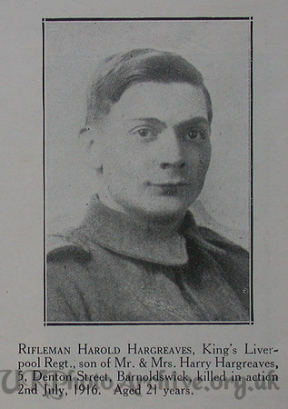 Hargreaves H Rfn KLR Craven Roll Of Honour