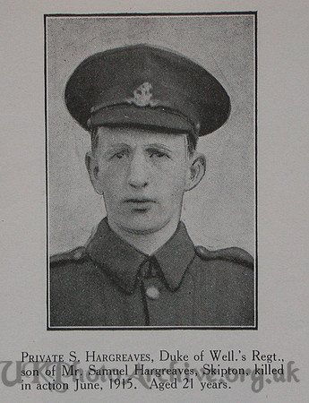 Hargreaves S Pte 6th West Riding Regt Craven Roll Of Honour