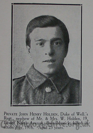 Holden J H Pte 6th West Riding Regt Craven Roll Of Honour