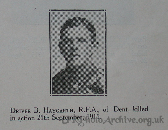 Haygarth B Dvr RFA Craven Roll Of Honour