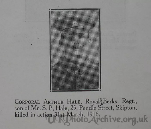 Hale A Cpl 5th R Berks Regt Craven Roll Of Honour