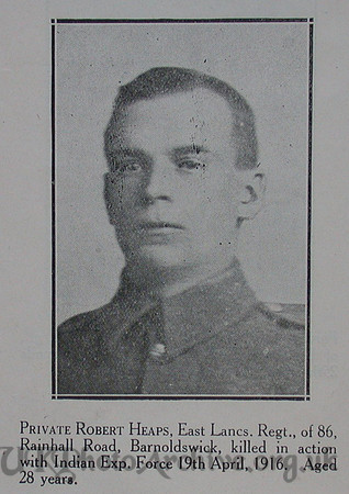 Heaps R Pte East Lancs Regt Ceaven Roll Of Honour
