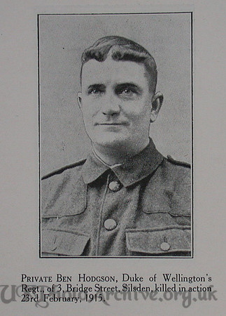 Hodgson B Pte West Riding Regt Craven Roll Of Honour