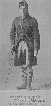 Brodie M M 2nd Lt 1st Seaforth Highlanders The London Scottish Regimental Gazette