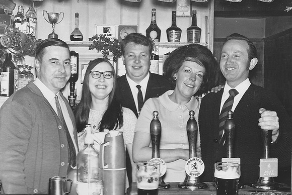 The George And Dragon Pub Holmes Chapel Cheshire 1970 Bar Staff