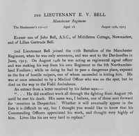 Bell E V 2nd Lt Manchester Regiment Obit