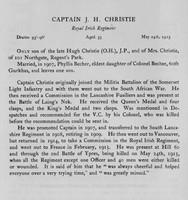 Christie J H Captain Royal Irish Regiment Obit