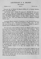 Brandt D R Lt Rifle Brigade Obit